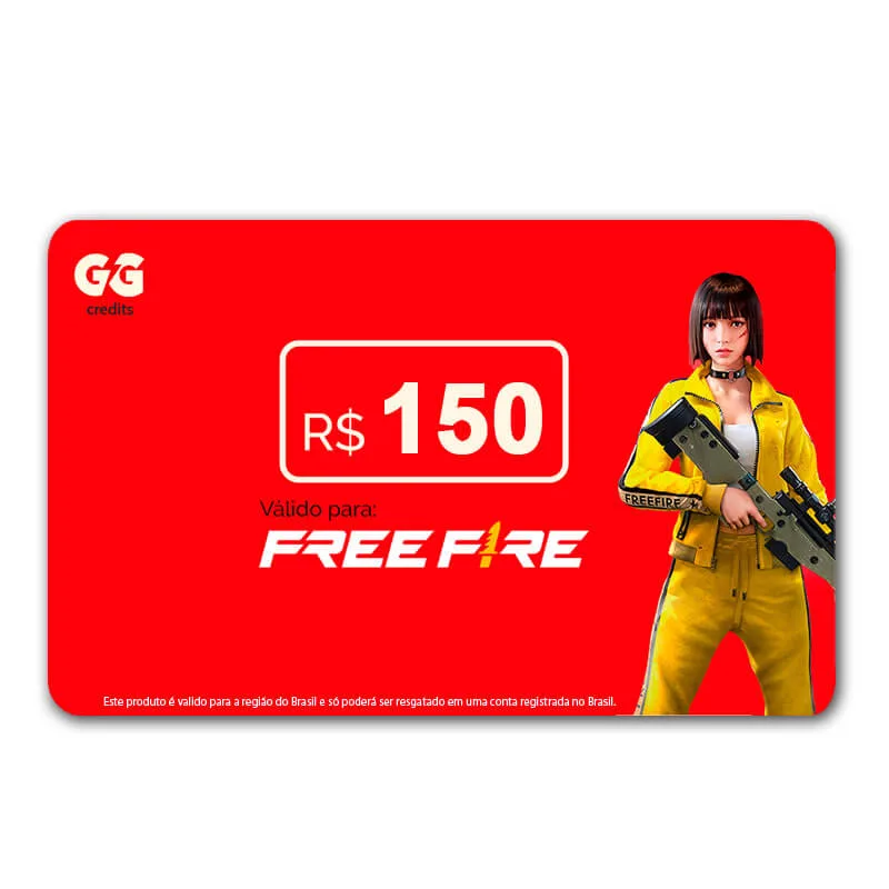 Gift Card Garena Free Fire 150 Reais + 10% de Bônus