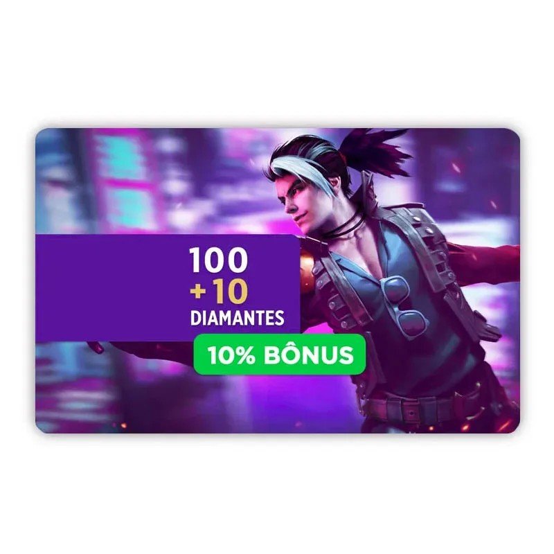 Gift Card Free Fire 100 diamantes + 10% de Bônus