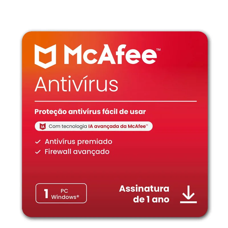 McAfee Antivirus 1 Dispositivo 1 Ano