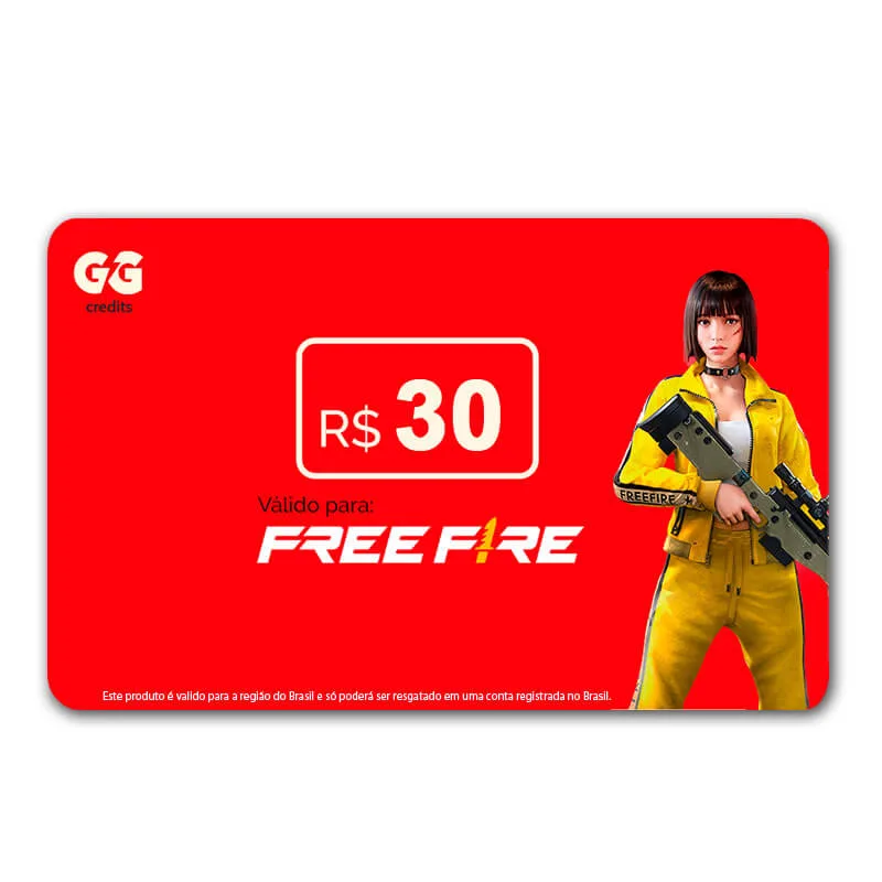 Gift Card Garena Free Fire 30 Reais + 10% de Bônus